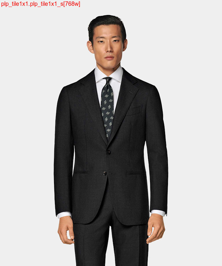 Dark Grey Tailored Fit Havana Suit